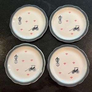 Bread Plates - 1950s/1960s Wellsville China Surrey Carriage Pattern